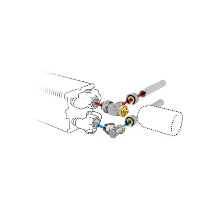 Jaga - Aansluitset 285 met Jaga Handknop (MA) - 2 Pijps - 15/1 - Naar wand Jaga - Aansluitset 285 met Jaga Handknop (MA) - 2 Pijps - 15/1 - Naar wand